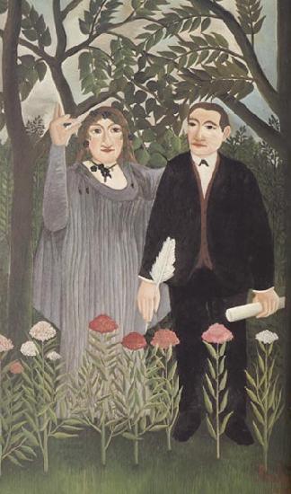 Henri Rousseau Portrait of Guillaume Apollinaire and Marie Laurencin with Poet's Narcissus oil painting picture